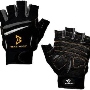 Bionic Men's Beastmode Half Finger Gym Workout Gloves